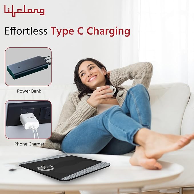 Breatheease Foot Massager Machine for Pain Relief - 8 Modes, 19 Intensity Levels - Rechargeable, Wireless, Portable (Black)